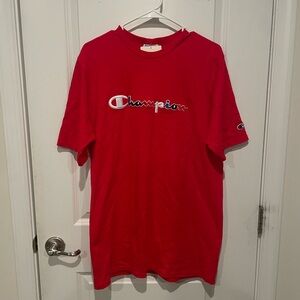 Embroidered Champion Men's Red T-Shirt